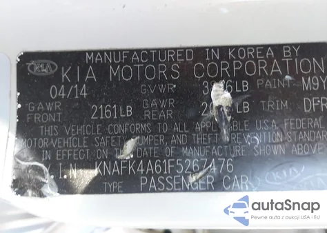 2015 Kia Forte Lx из США, поврежденный, VIN KNAFK4A61F5267476